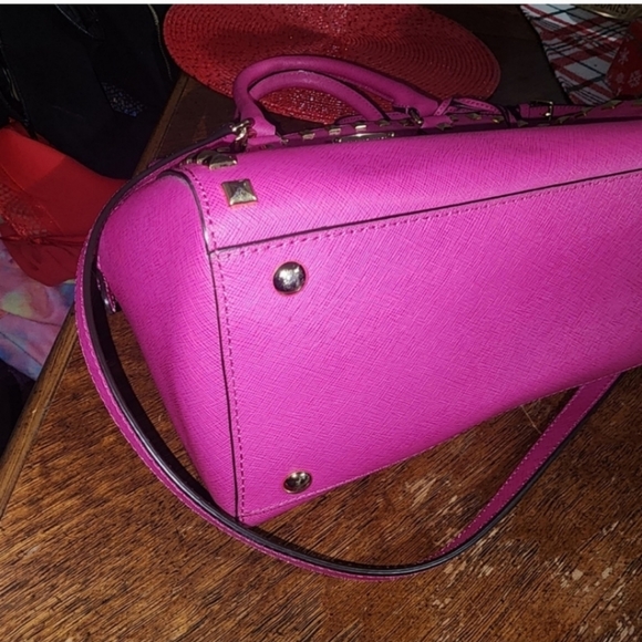 Michael Kors Jet Set Travel Saffiano Studded Satchel - Picture 3 of 13